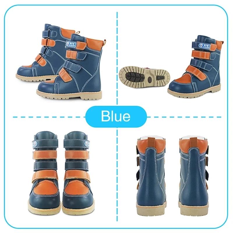 Hiver Enfants Bottes Haut Orth4WD Chaussures Pour Enfant En Cuir Garçon Fille Tout-Petit Mi-mollet V