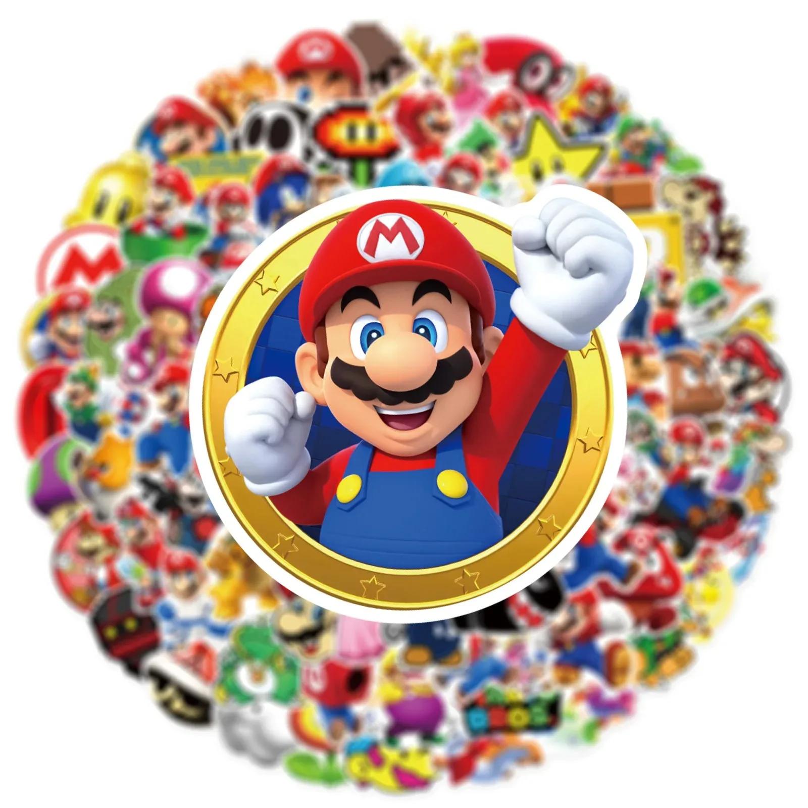 Autocollants de jeu Super Mario, 50 pièces, autocollants imperméables pour ordinateur portable, Skat
