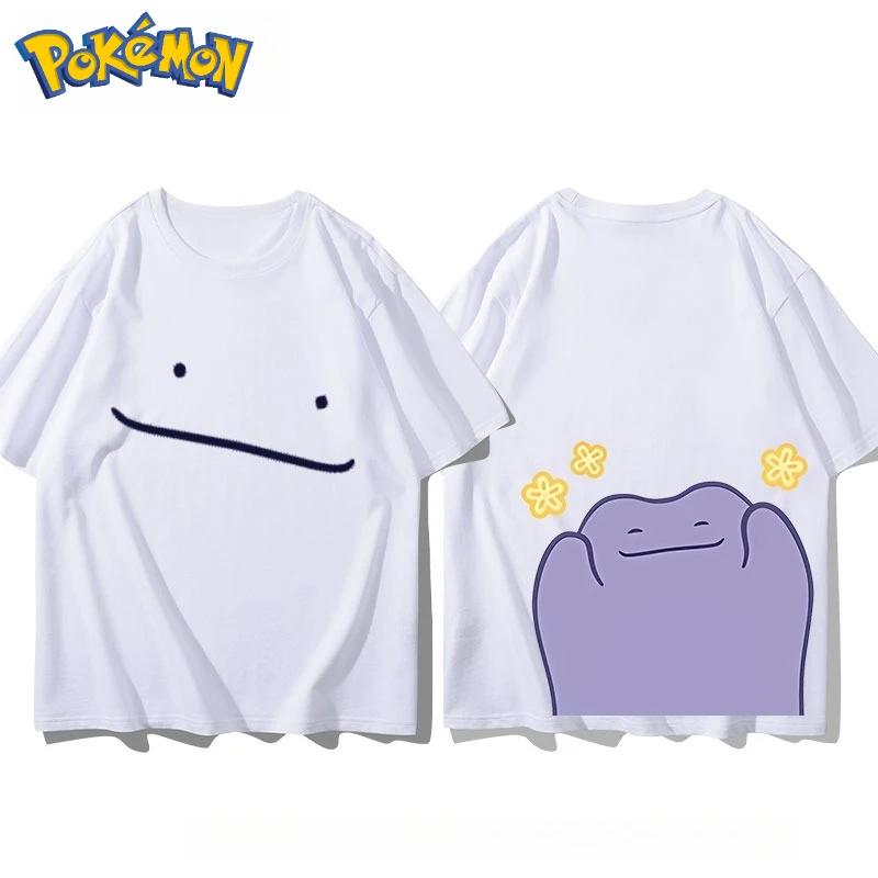 T-shirt imprimé Pokémon Ditto pour hommes et femmes, nouvelle collection d'été Y2K, ample, décontrac