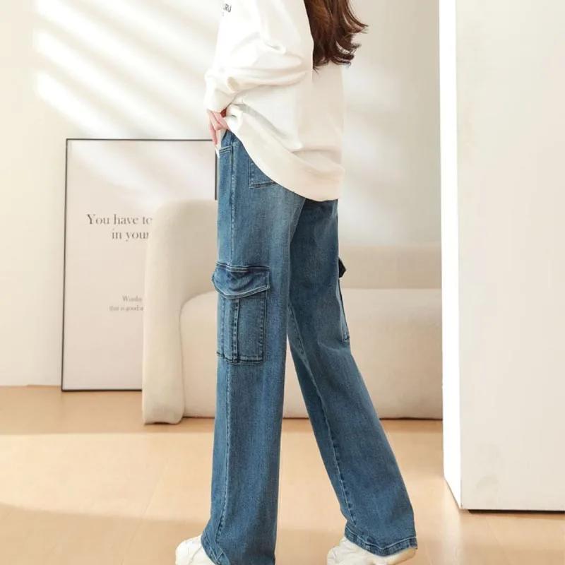 2025 maternité vintage lavé denim jean pour femmes enceintes vêtements taille élastique ventre panta