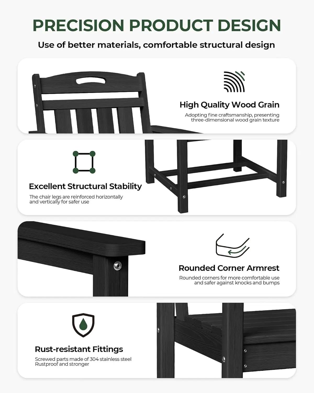 Ensemble de 2 chaises de patio résistantes aux intempéries - Chaises de salle à manger d'extérieur e