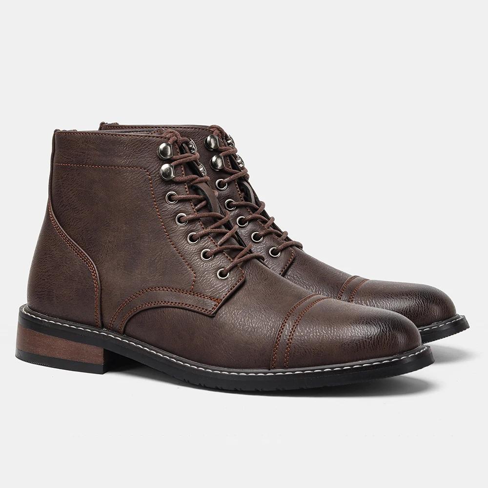 Bottines en cuir confortables de marque tendance 2026, bottines décontractées à la cheville