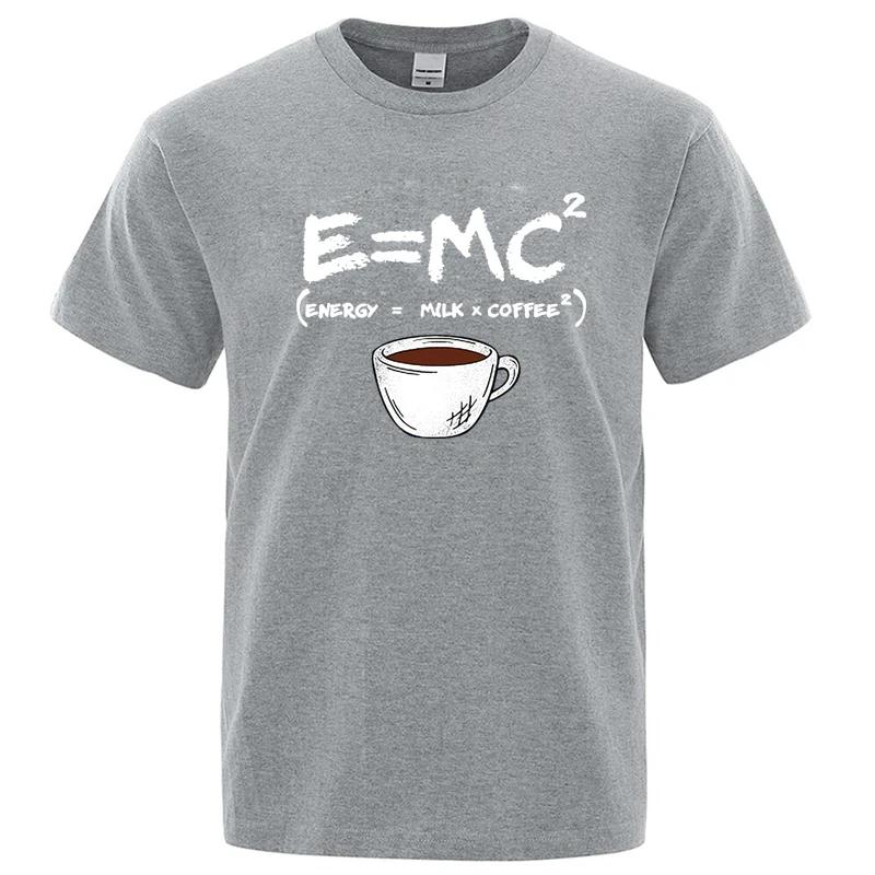 T-shirt d'été pour hommes 100% coton décontracté drôle énergie = lait + café imprimé hommes Cool amp
