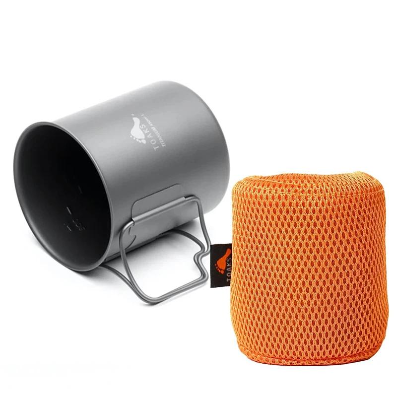 TOAKS-Tasse en Titane Version Ultralégère avec Poignée Pliable, Équipement de Camping en Plein Air, 