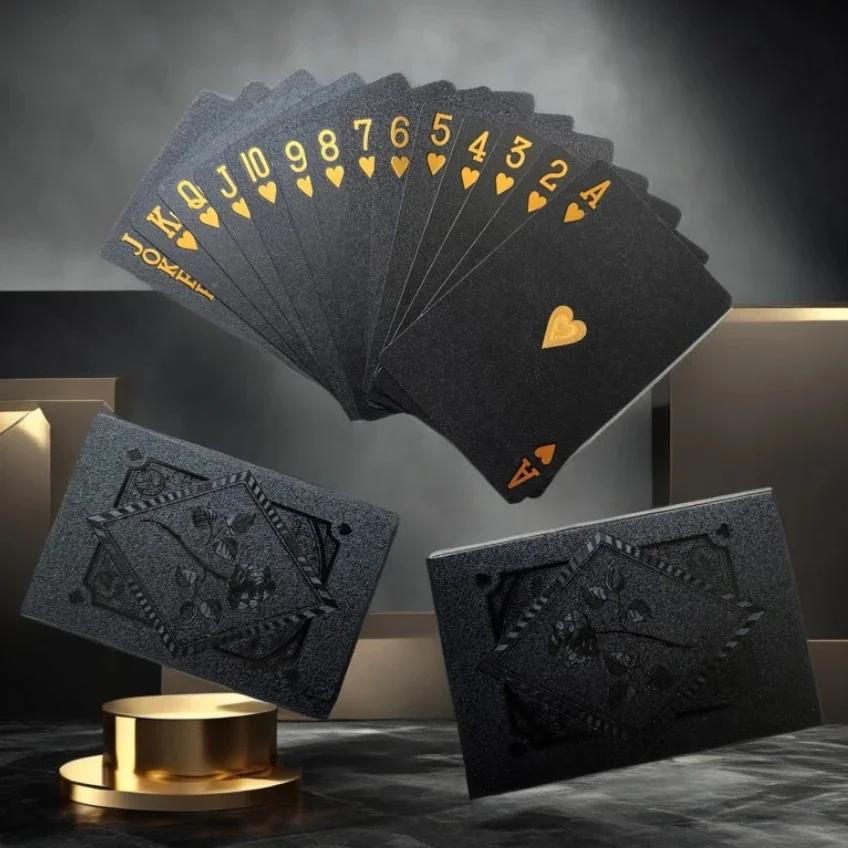 Couleur noir or jeu de cartes carte groupe imperméable Poker costume magique Dmagic paquet jeu de so