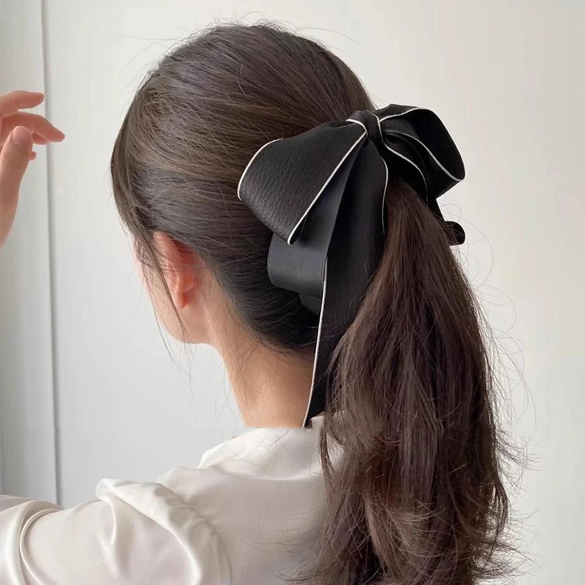 Lystrfac nouveau nœud Hairgrps cheveux griffe arc pinces à cheveux pour femmes filles arrière tête é