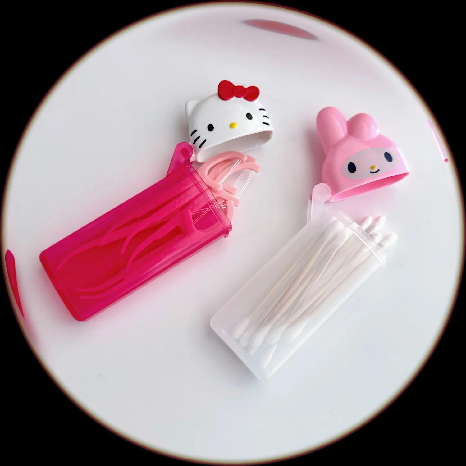 Boîte de rangement de dessin animé Kitty, Kawaii MyMelody, cure-dents mignon, boîte de rangement d'é