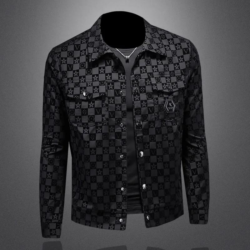 Veste à revers à fleurs foncées pour hommes, grande taille, coupe cintrée, décontractée, tendance, b