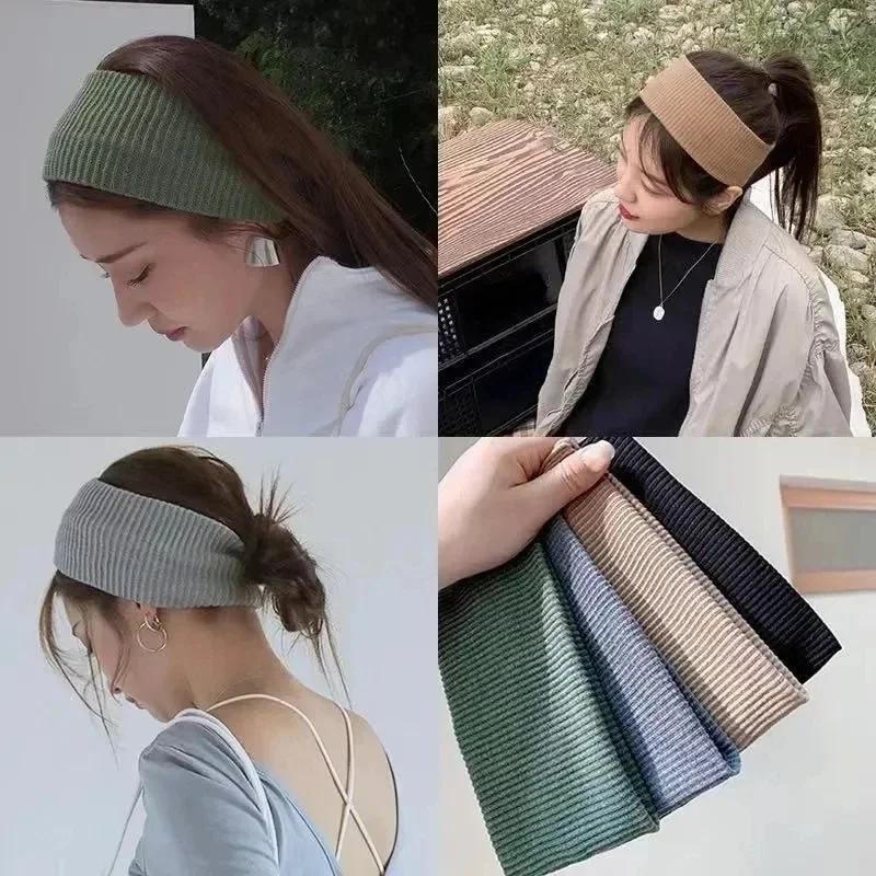 Sport cyclisme lavage visage bandeaux doux coréen coton tricoté bandeau pour femmes filles Bandanas 