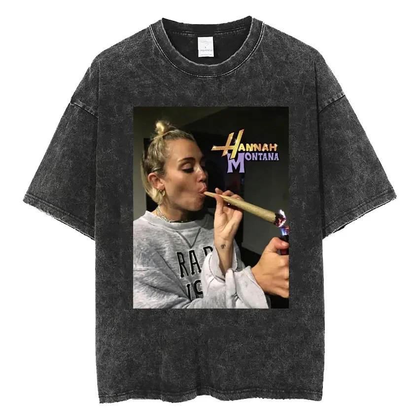Vêtements pour hommes t-shirt lavé graphique T-Shirts hommes t-shirt pour hommes Ropa Hombre Miley C