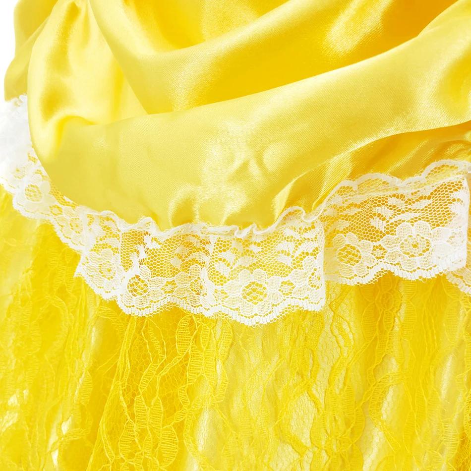 Robe princesse Cosplay Belle pour filles 2-11 ans - Costume fête anniversaire carnaval Noël élégant