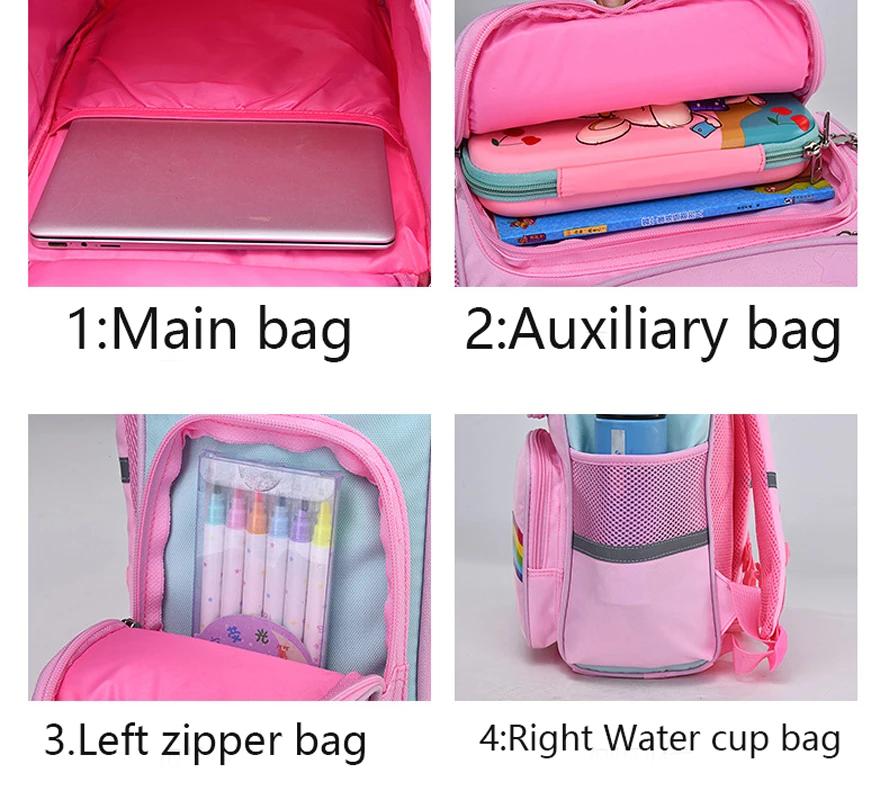 Sac à dos enfant pour fille licorne enfants Bookbag yeux arc-en-ciel sac d'école adolescente sac à d