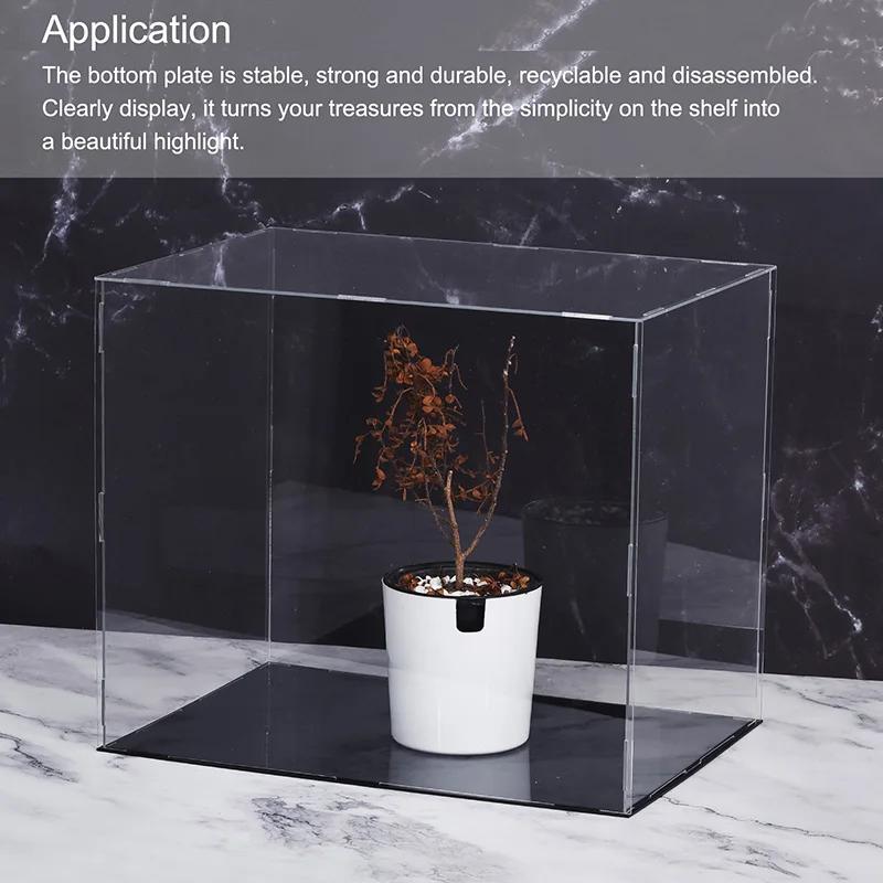 Présentoir en acrylique Transparent, boîte de rangement en plastique, Cube à assembler, vitrine anti
