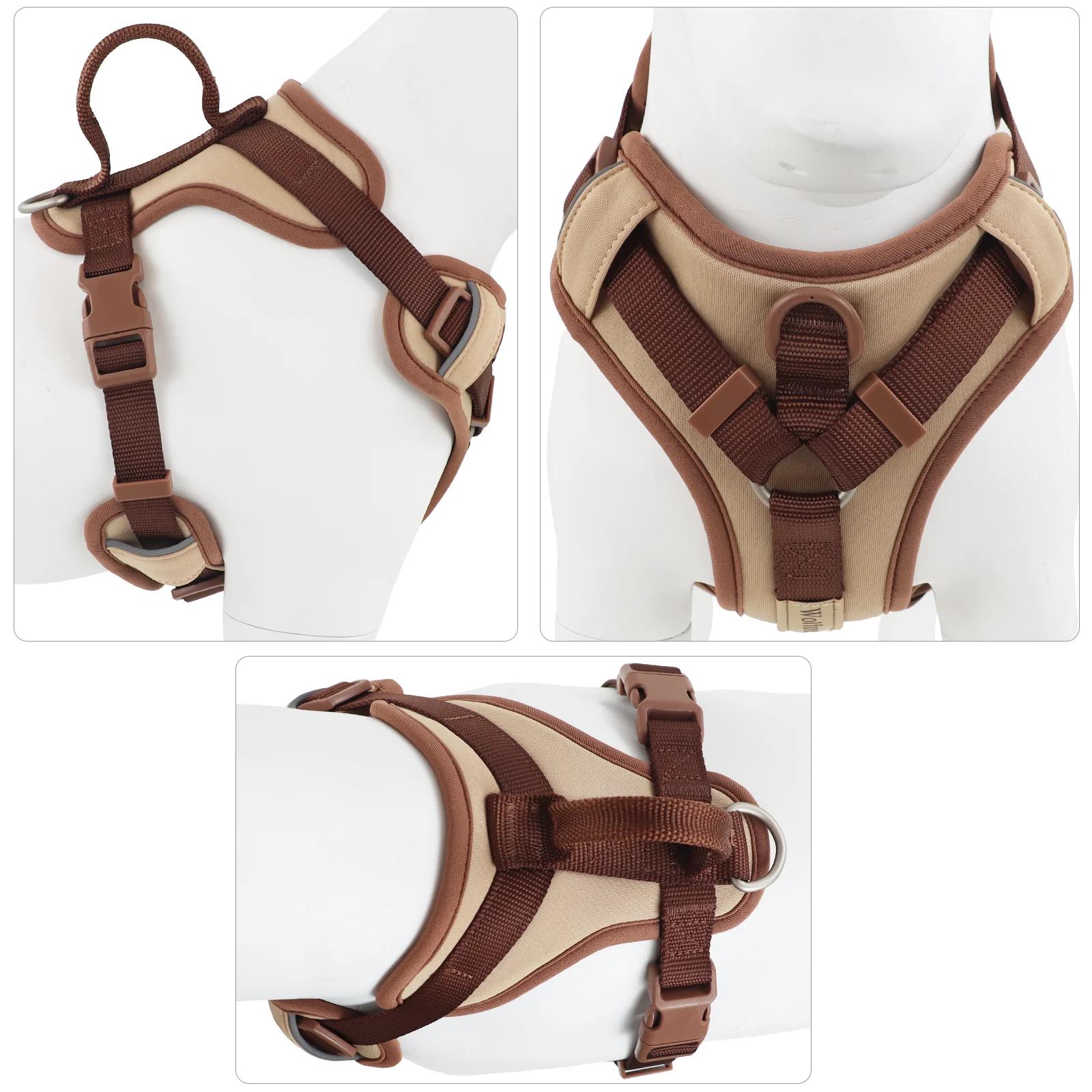 Nouveau Harnais pour chien de luxe couleur chocolat sans traction pour grands petits chiens sangle d