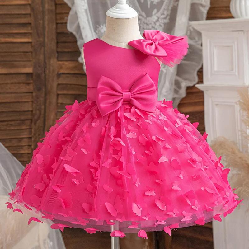 Robe de princesse d'anniversaire pour filles, vêtements pour enfants, tenues de fête Mickey Minnie M