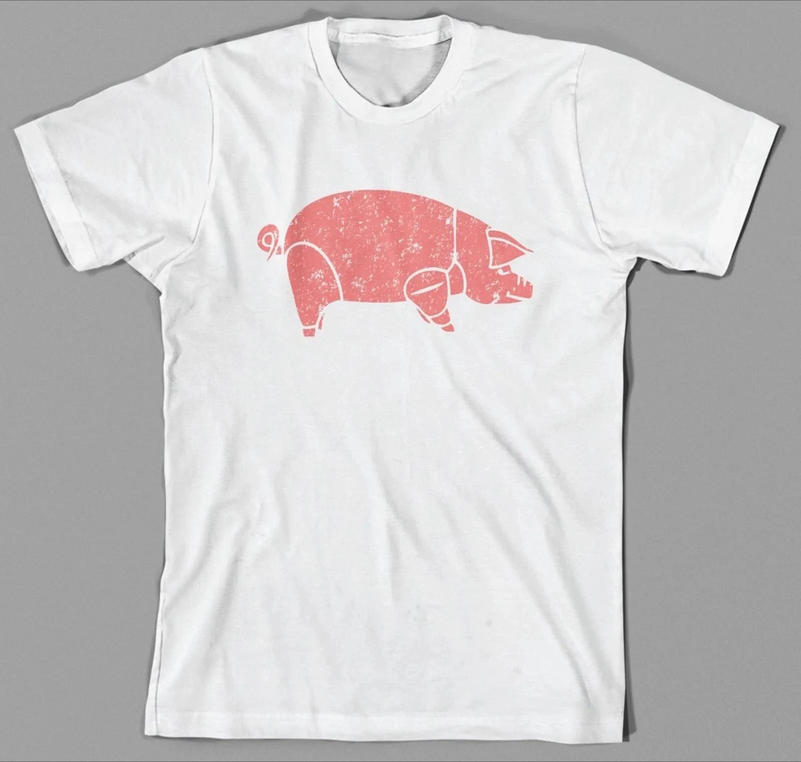 Rétro Y2K hauts cochon rose Floyd animaux t-shirt porté par 1977 le mur Syd Barett luxe haut de gamm