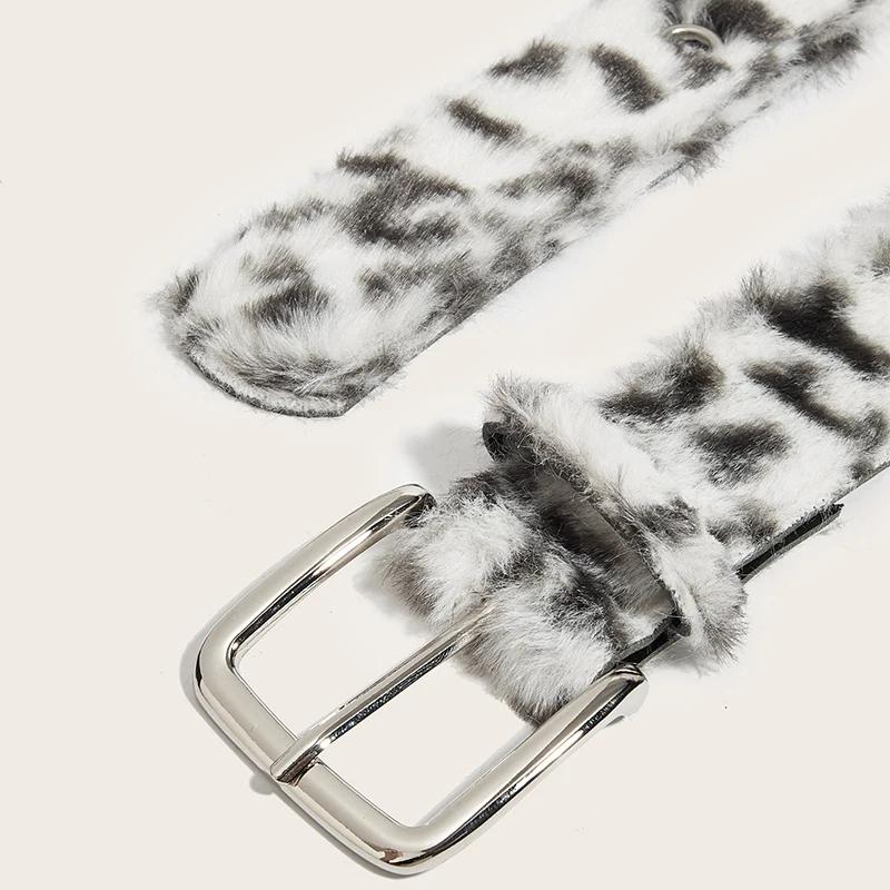 Ceinture en peluche rose pour femmes, tendance Y2k, accessoires pour jeans polyvalents, boucle ardil