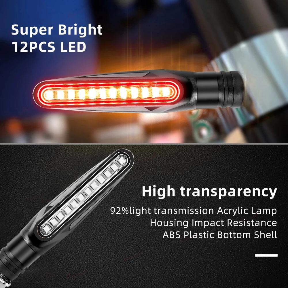 2 pièces clignotants séquentiels de moto clignotant LED lumières clignotantes d'eau qui coule indica