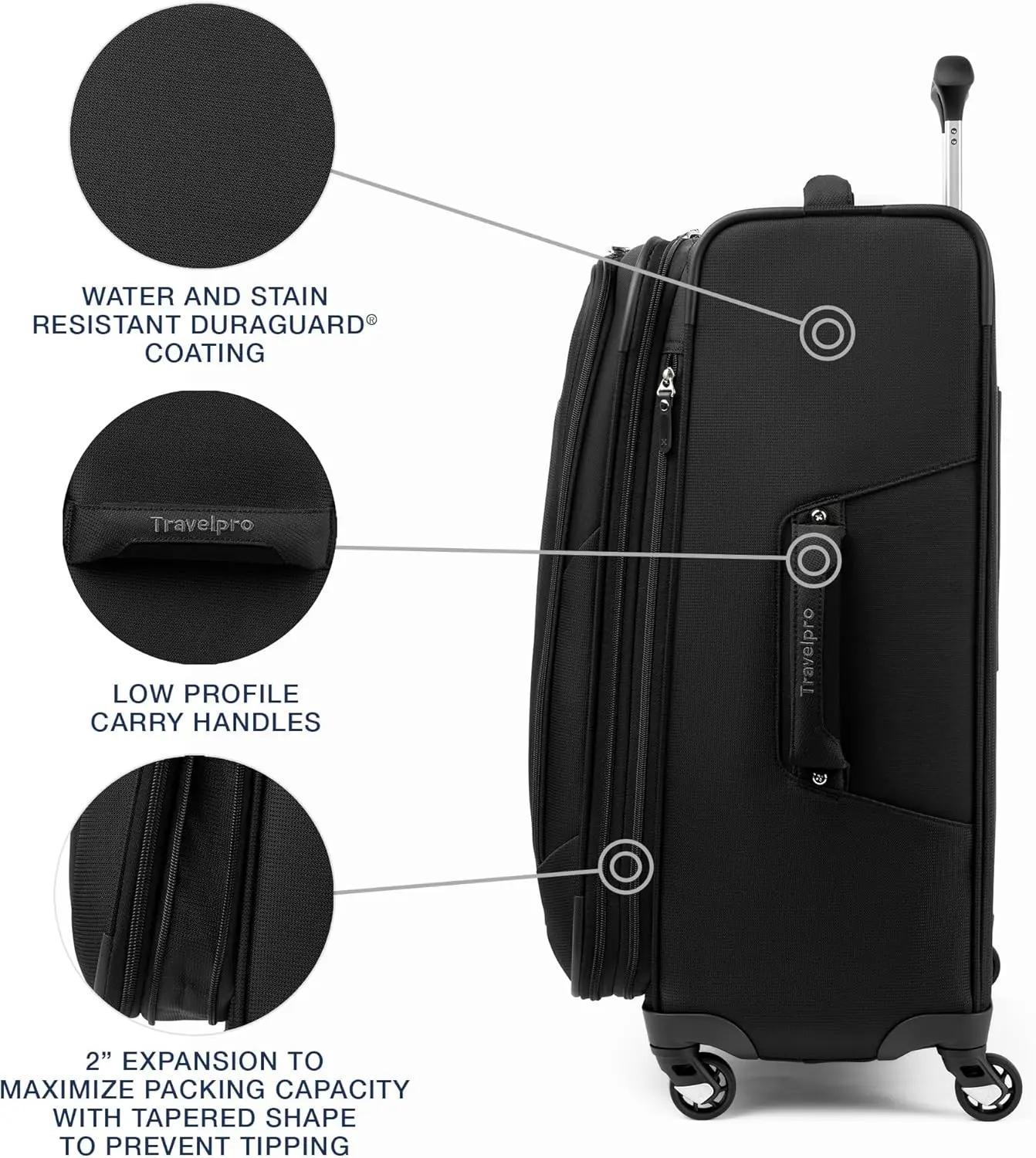 Bagage extensible Travelpro Maxlite 5 Softside avec 4 roulettes, valise légère, pour hommes et femme