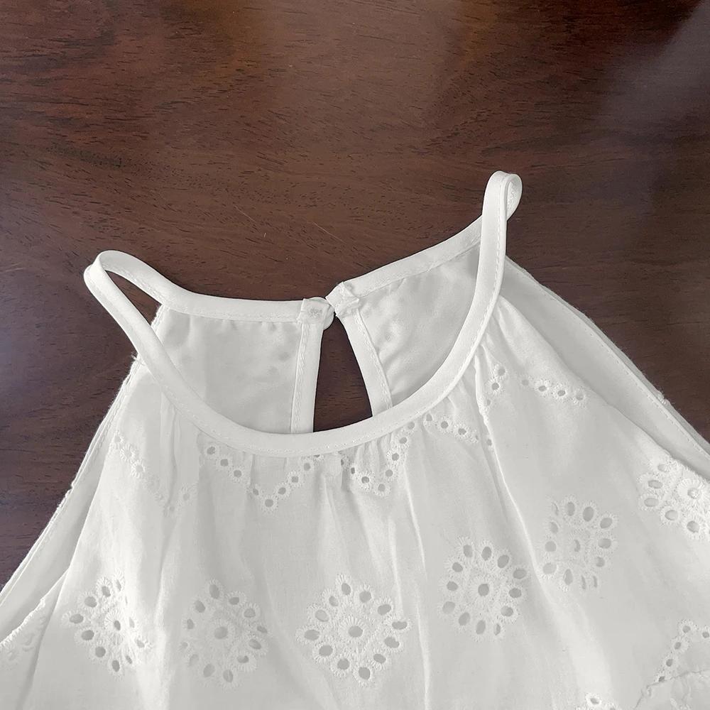 Bear Leader – robe d'été pour filles, Design découpé, à la mode, écharpe, blanche, vacances, longueu