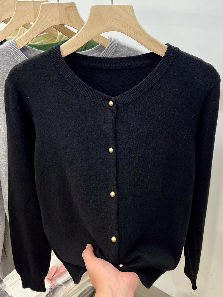 AOSSVIAO manches longues chandails Cardigan printemps automne femmes col rond tricots hauts vêtement