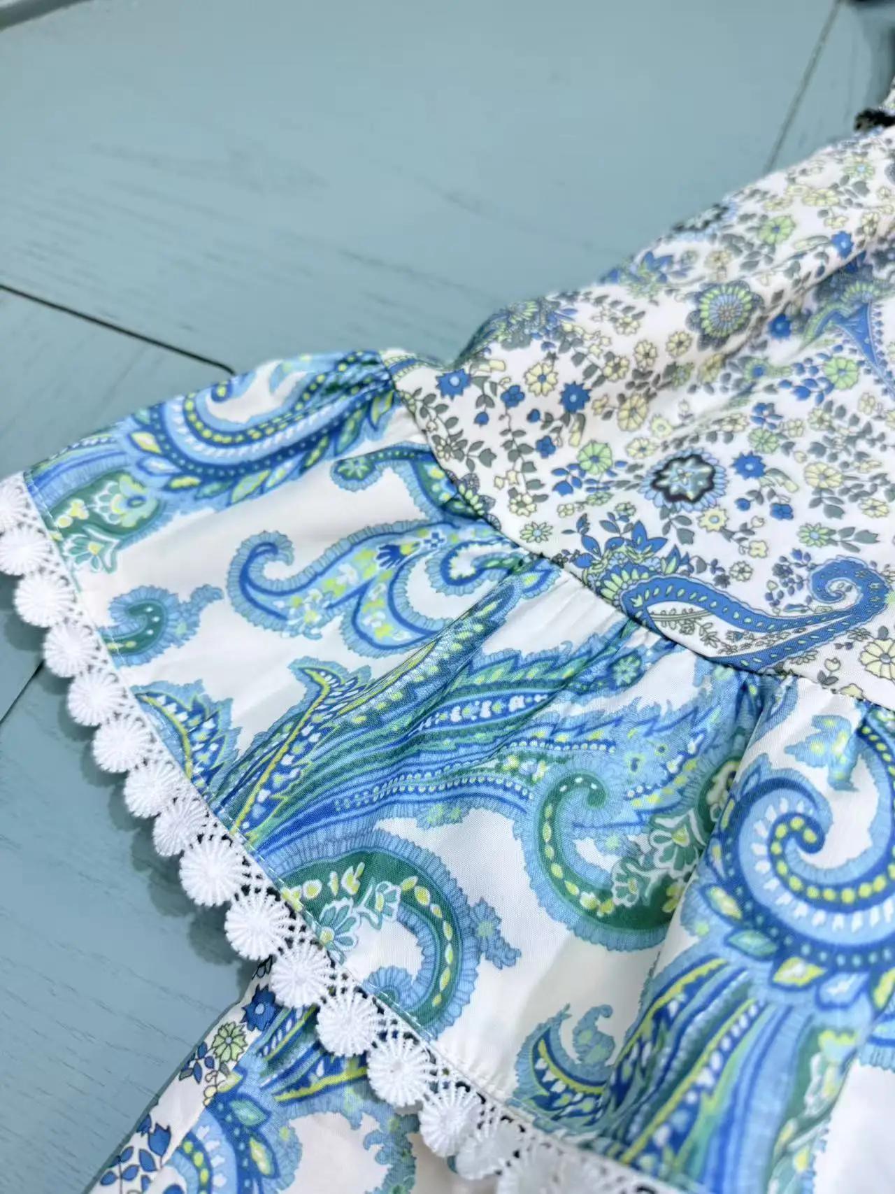 Ensemble de vêtements d'été pour enfants, nouveau design, imprimé floral, chemise haute à bretelles 
