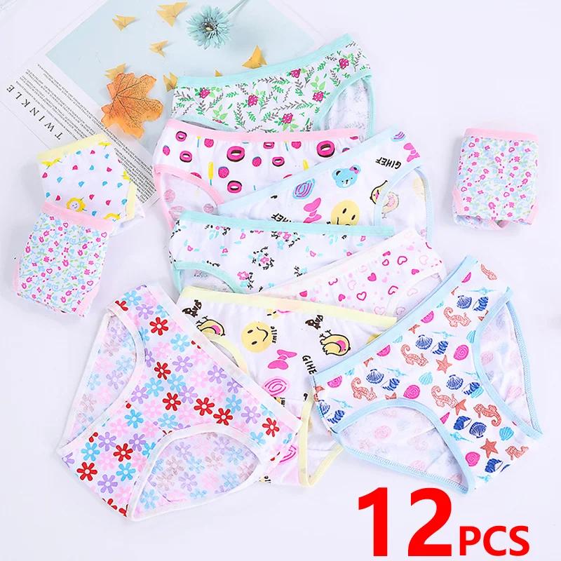 1/3/6/12 pièces 100% coton culottes ensembles filles enfants slips courts sous-vêtements pour enfant