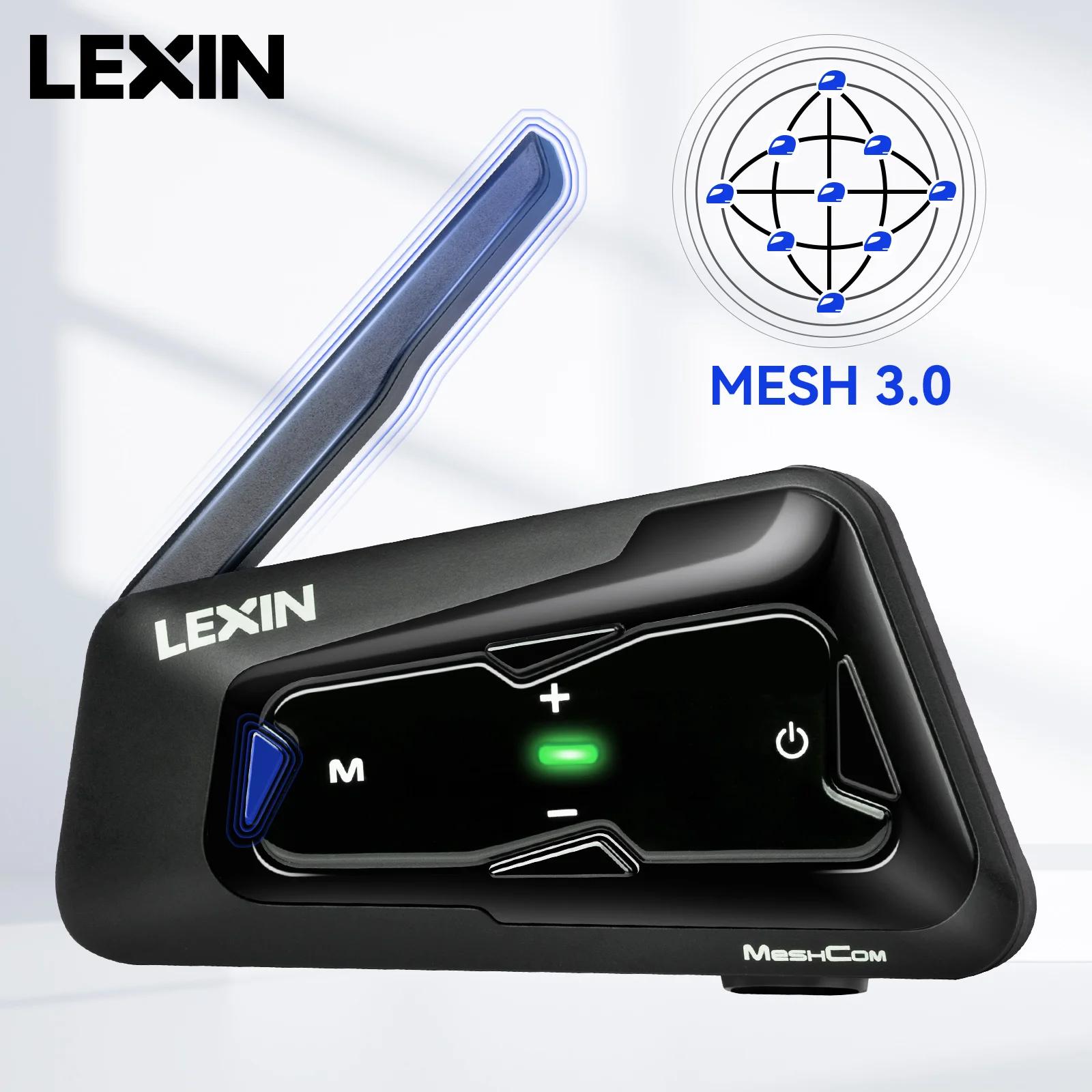 LEXIN-MeshCom-Oreillette Bluetooth Mesh pour moto, système de communication maillée, interphone audi