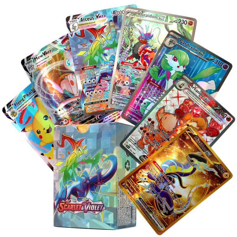 Nouvelles cartes Pokémon holographiques Scarlet Violet 80Vmax 20EX en anglais, cartes à collectionne