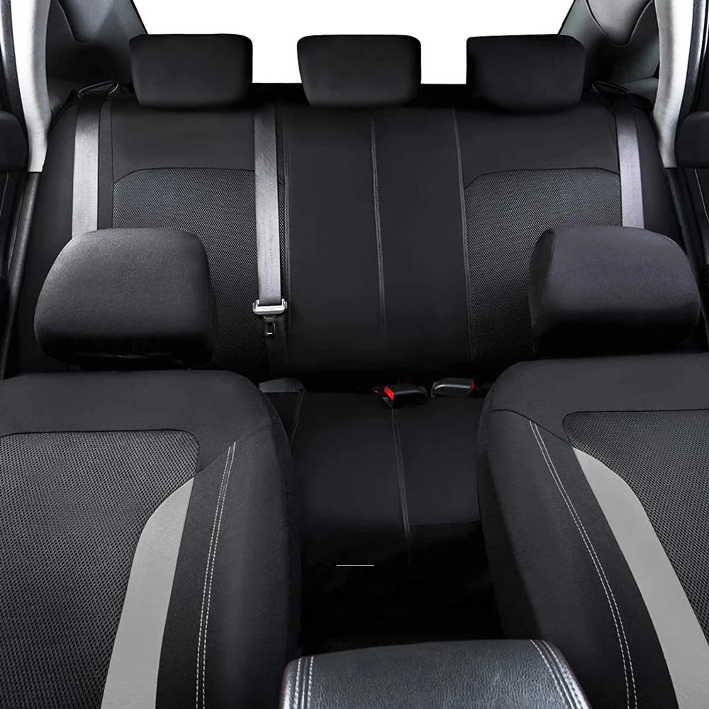AUTOKING housses de siège universelles en maille grise pour voiture avec 3 fermeture éclair siège ar
