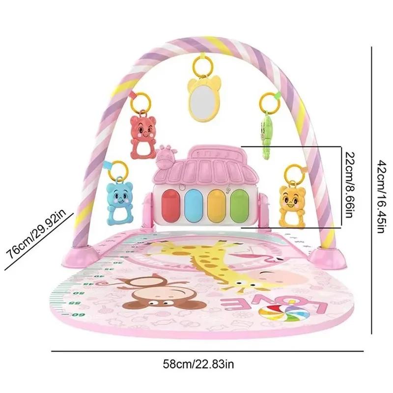 Tapis d'éveil musical pour bébé 0-36 mois avec piano, jouets d'activités, tapis de jeu à pédales, ca