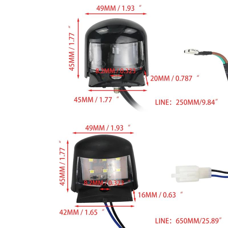 LINGQI moto plaque d'immatriculation lumière LED feu arrière 12V étanche universel pour Pit Dirt Bik