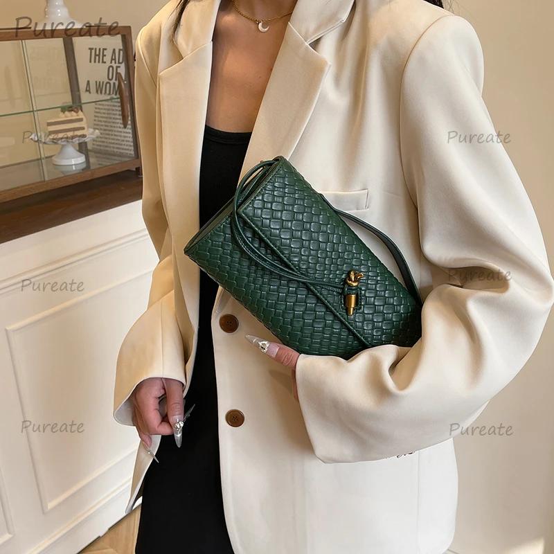 Sac messager tendance de couleur unie – Bandoulière unique en cuir vintage pour les déplacements, le