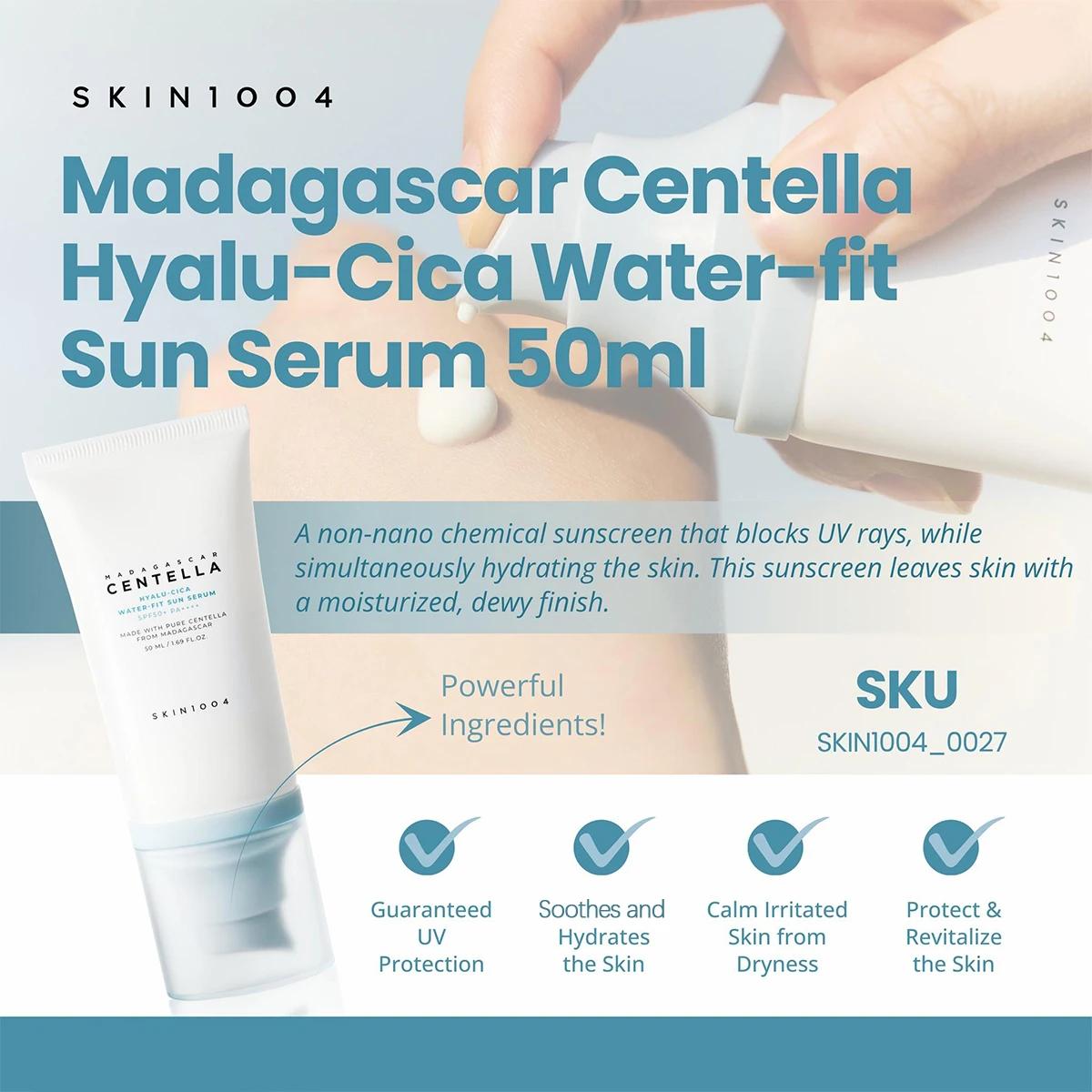 SKIN1004 Madagascar Centella Hyalu-Cica sérum solaire imperméable SPF50 + PA +++, doux, haute Protec