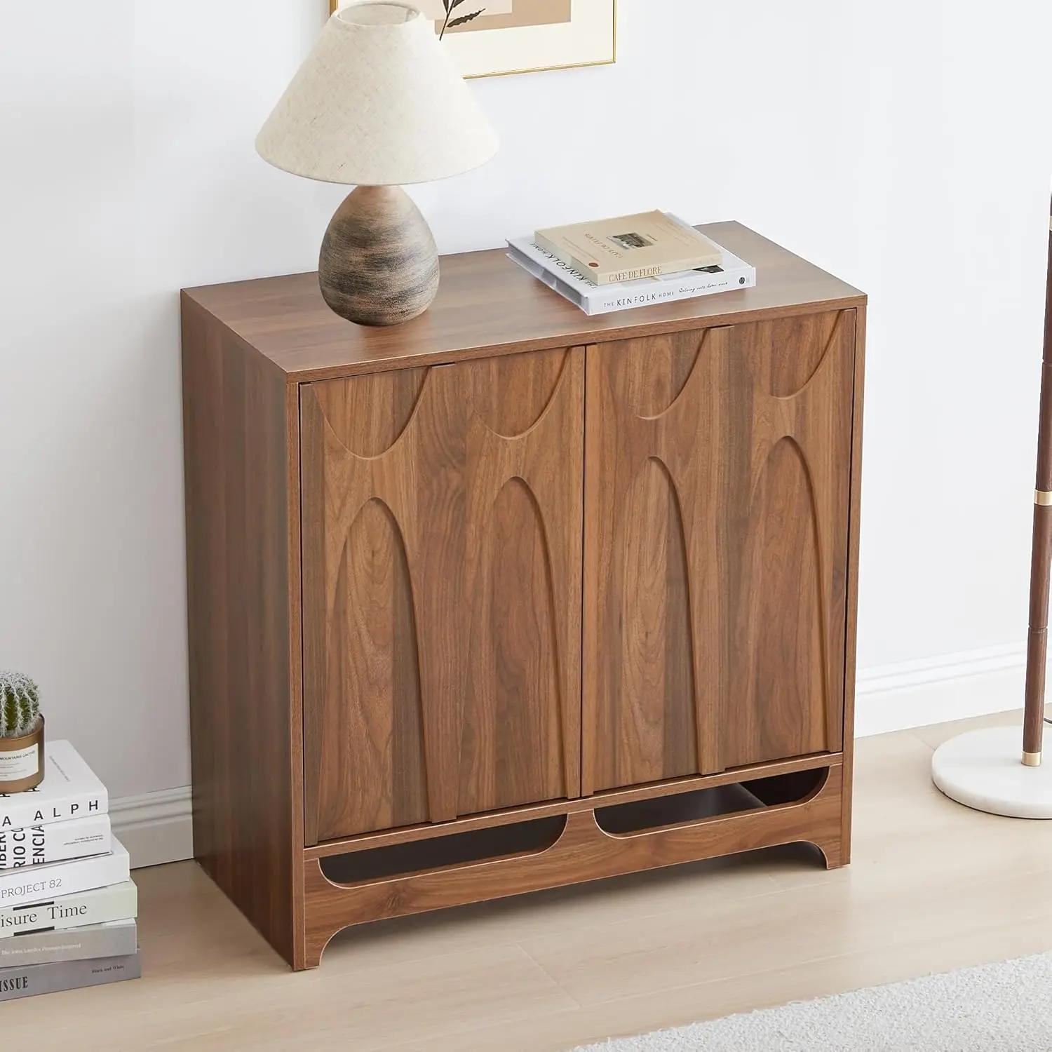 Buffet Buffet avec ensemble de rangement de 3, armoire de rangement moderne du milieu du siècle de 9