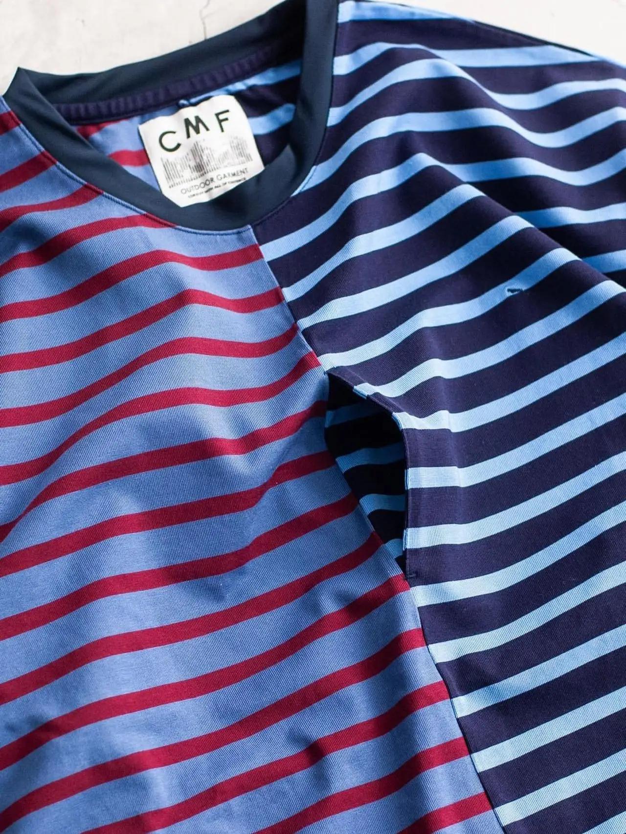 CMF 24SS OUTDOOR T-shirt ample à manches longues rayé patchwork fonctionnel