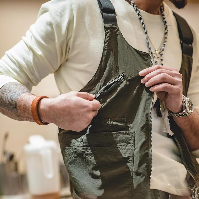 Maden-Sac de travail rétro multi-poches pour hommes, manteau en fibre de nylon, sac fonctionnel pour