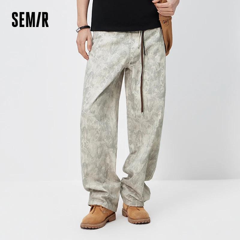 Jean Homme Semir Camouflage 2026 Imprimé Coupe 3D Ample Style Urbain Décontracté Quotidien Doux Conf