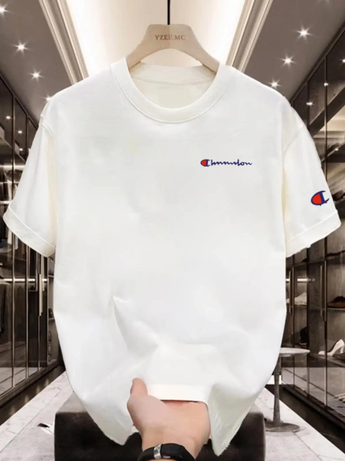T-shirt d'été en coton pur haut de gamme, style coréen, décontracté et polyvalent, col rond, manches
