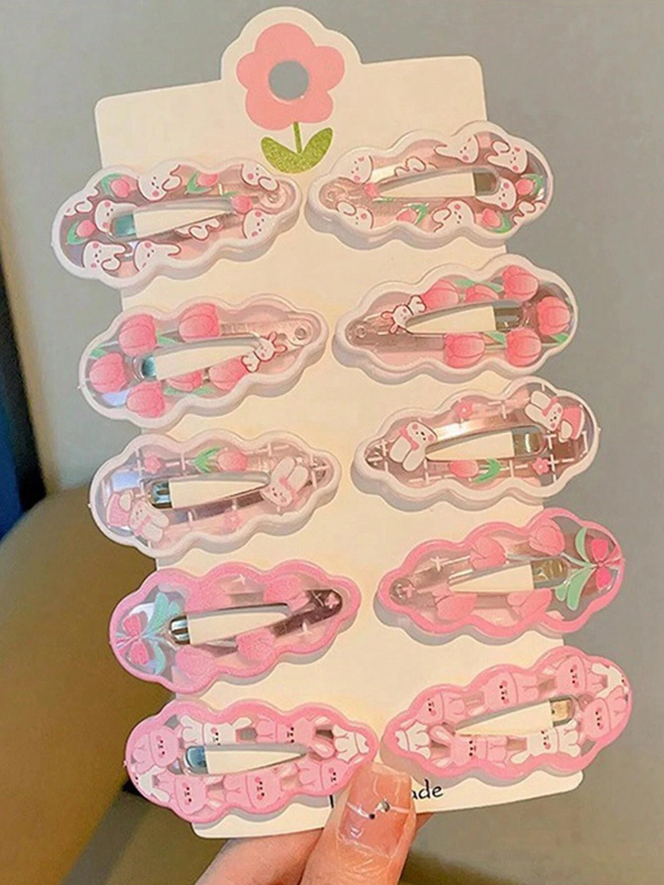 Pinces à cheveux lapin rose mignon, pince à frange, pince à cheveux latérale, accessoires pour cheve