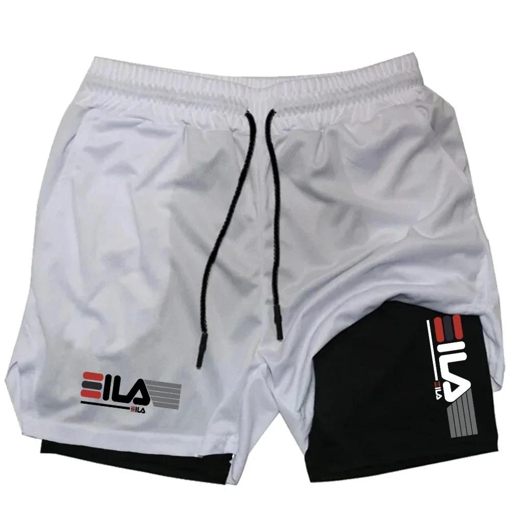 Short de sport deux en un pour homme, respirant, décontracté, séchage rapide, double couche, short d