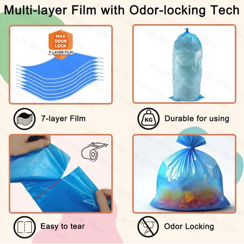 Compatible avec les sacs de recharge de seaux à litière Genie Easy Roll, sac de remplacement du syst