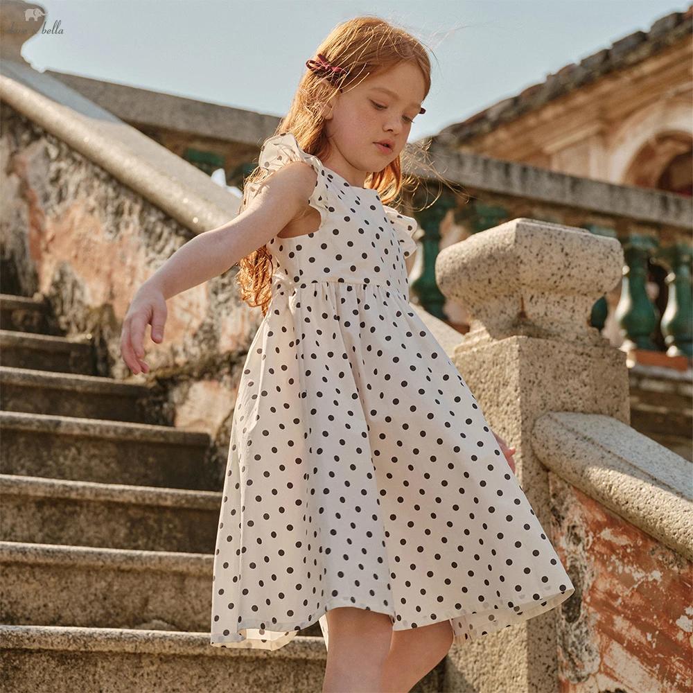 Robes d'été pour filles Dave Bella, robes de princesse pour enfants de 7 à 13 ans, imprimées à pois,