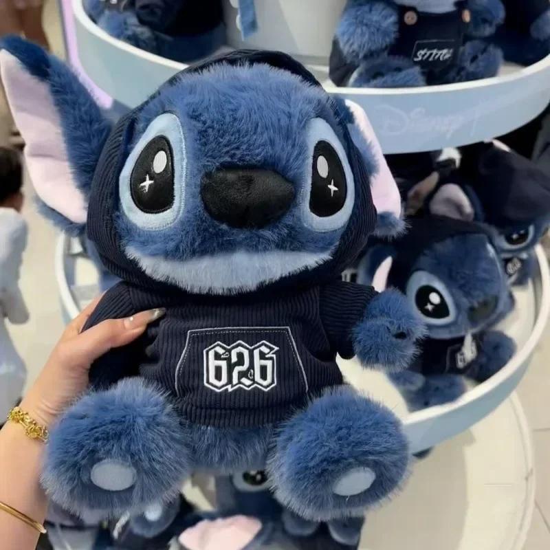 11.11Disney Stitch peluche poupée mignon Anime peluche avec salopette cadeau d'anniversaire pour gar