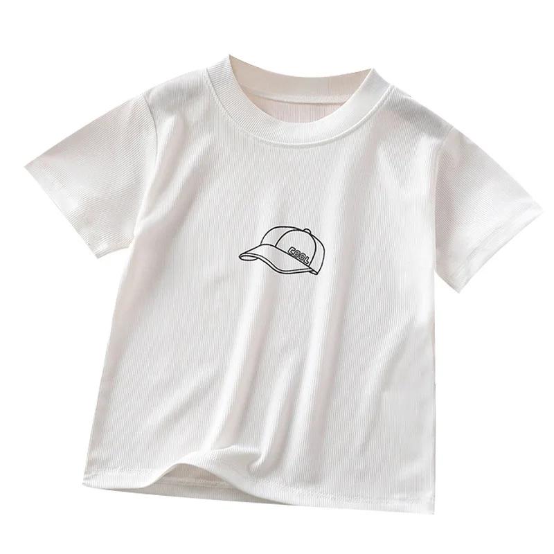 Nouveaux vêtements d'été pour enfants, t-shirt à manches courtes mignon, hauts décontractés pour gar