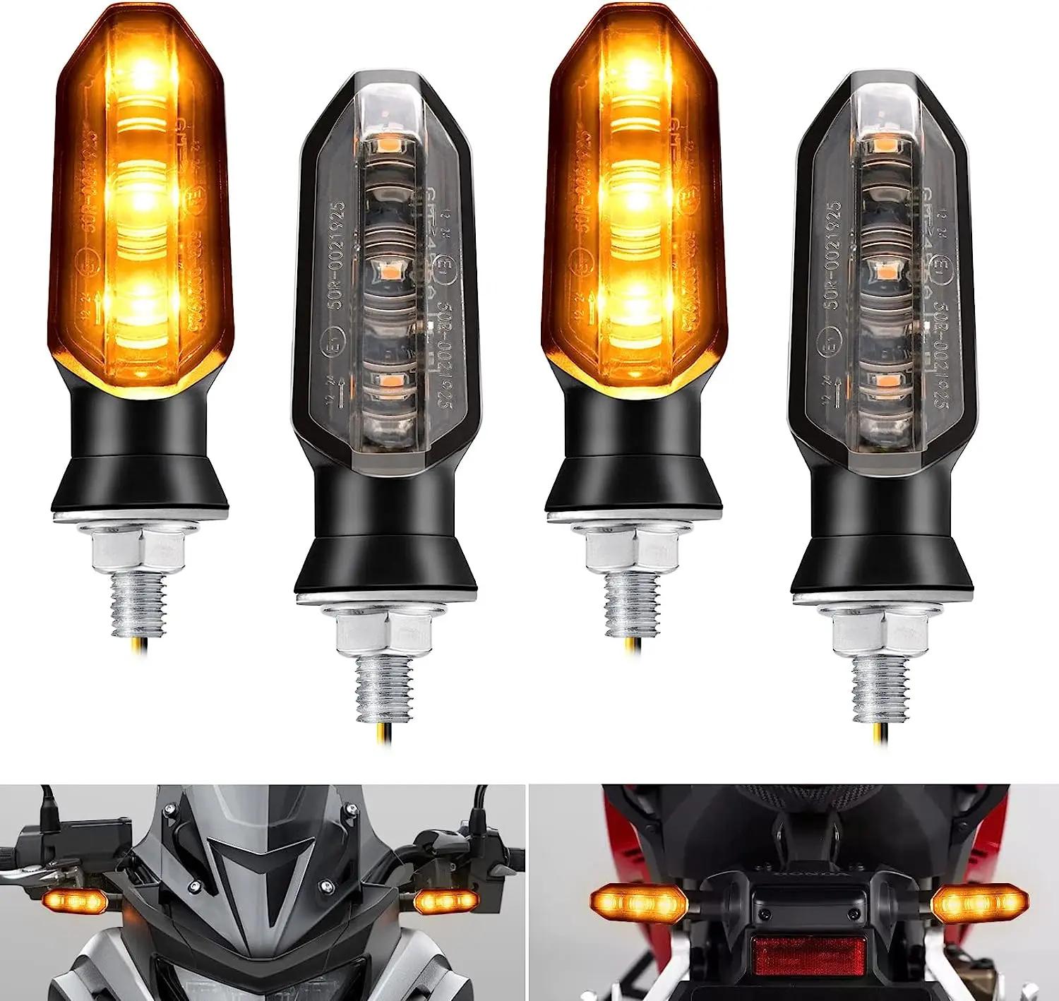 8mm Mini Moto LED clignotants ambre clignotant clignotant clignotant lampe 12V Moto indicateur lampe
