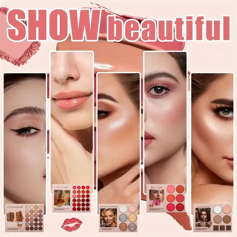 Palette de livres de beauté multicouches de 67 couleurs, un livre de maquillage qui combine des fard