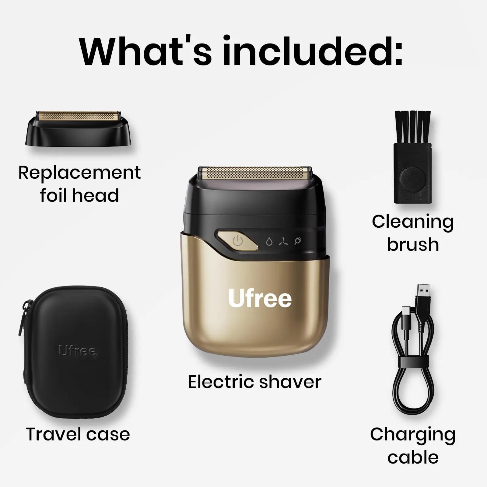 Ufree rasoir à feuille pour hommes, rasoir électrique amélioré, rasoir rechargeable pour hommes avec