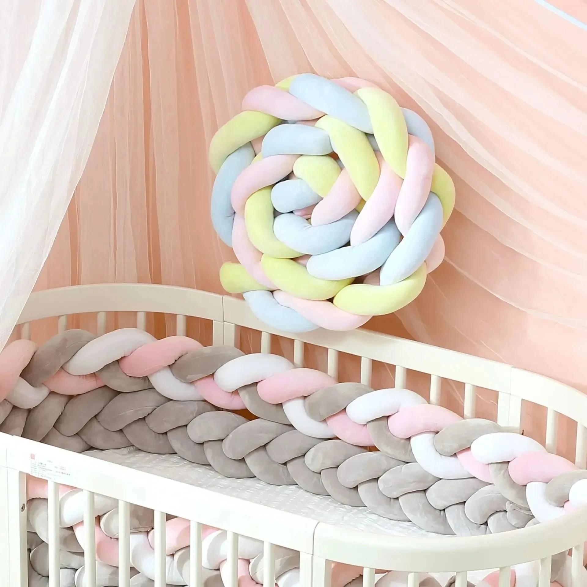 Protecteur de berceau de bébé 1M/2M/3M/4M, coussin à nœud tressé pour nourrissons et enfants, 3 acti