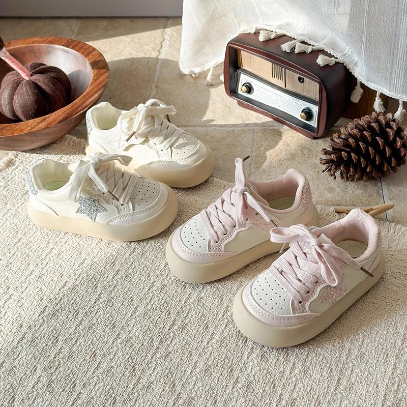 Chaussures Enfant Printemps Automne 2026 KPOP en Cuir Respirant, Baskets Décontractées Antidérapante